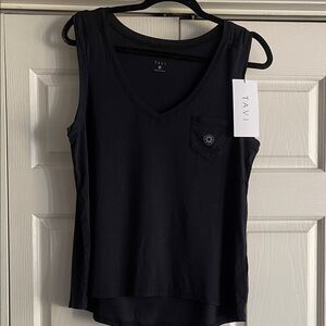 Tavi Black V-Neck Tank Top